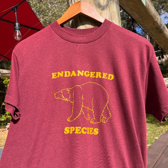 90s Vintage T Shirt Endangered Species Single Stitch - Picture 1 of 5